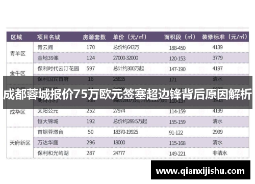 成都蓉城报价75万欧元签塞超边锋背后原因解析 成都蓉城报价75万欧元签塞超边锋背后原因解析